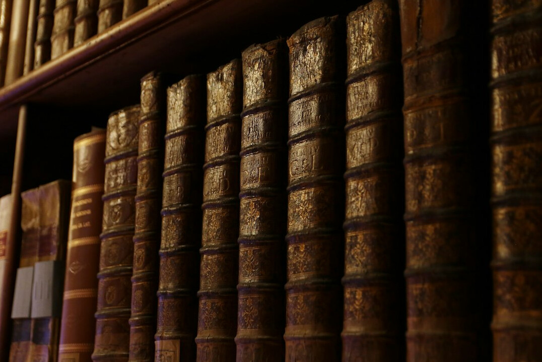 researcher studying documents